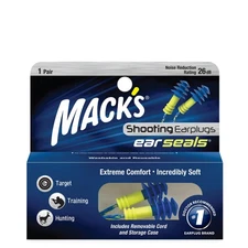 Mack’s Ear Seals Shooting Earplugs, 1 Pair with Detachable Cord - 26db High NRR