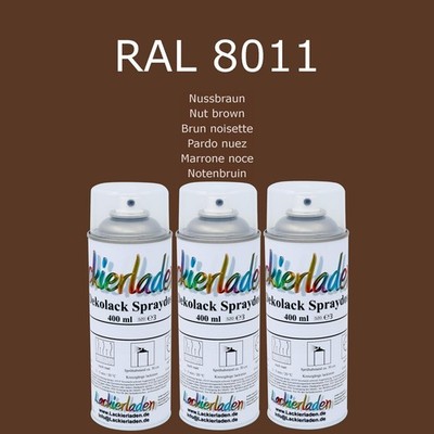 3 x Dekolack Spraydose 400 ml RAL 8011 Nussbraun Nut brown Brun noisette Pardo n