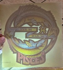 Pisces Glitter ZODIAC SIGN ROACH VTG NOS 1970s IRON ON T-SHIRT TRANSFER 016111w