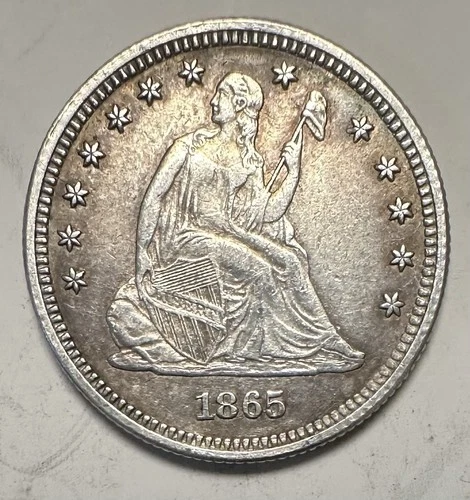 1865 Seated Liberty Quarter Coin