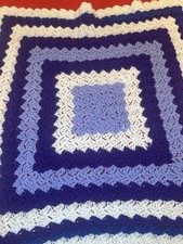 Crocheted Lap Blanket Purple White