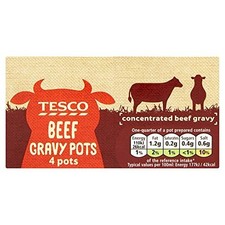 Tesco Beef Gravy Pot 4 Pack 112G