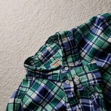TICOMELA FR Shirt Mens 2XLT Green Plaid Long Sleeve FR Button-Up Workwear Safety