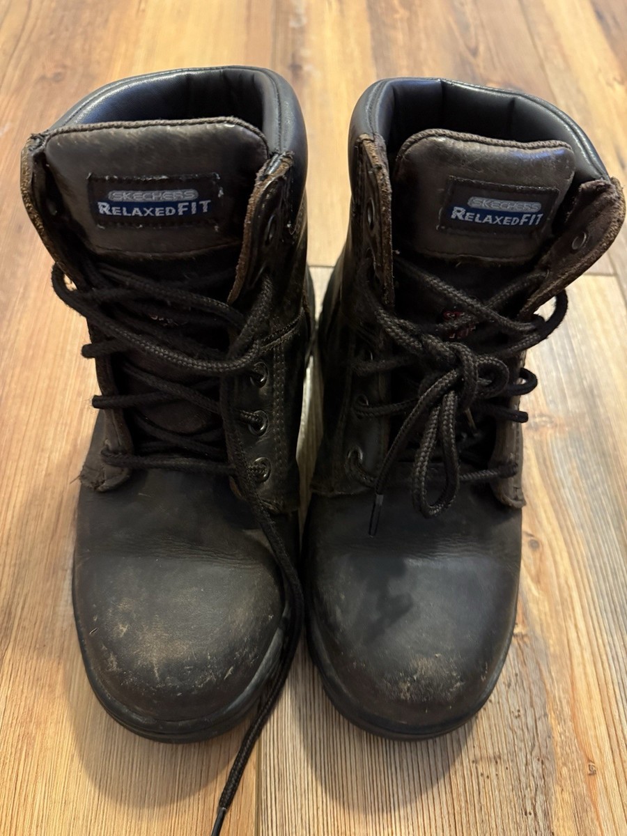NOBRAND ZACK 8’0” Skechers Women's Workshire Relaxed Fit Work Boots Steel Toe Brown