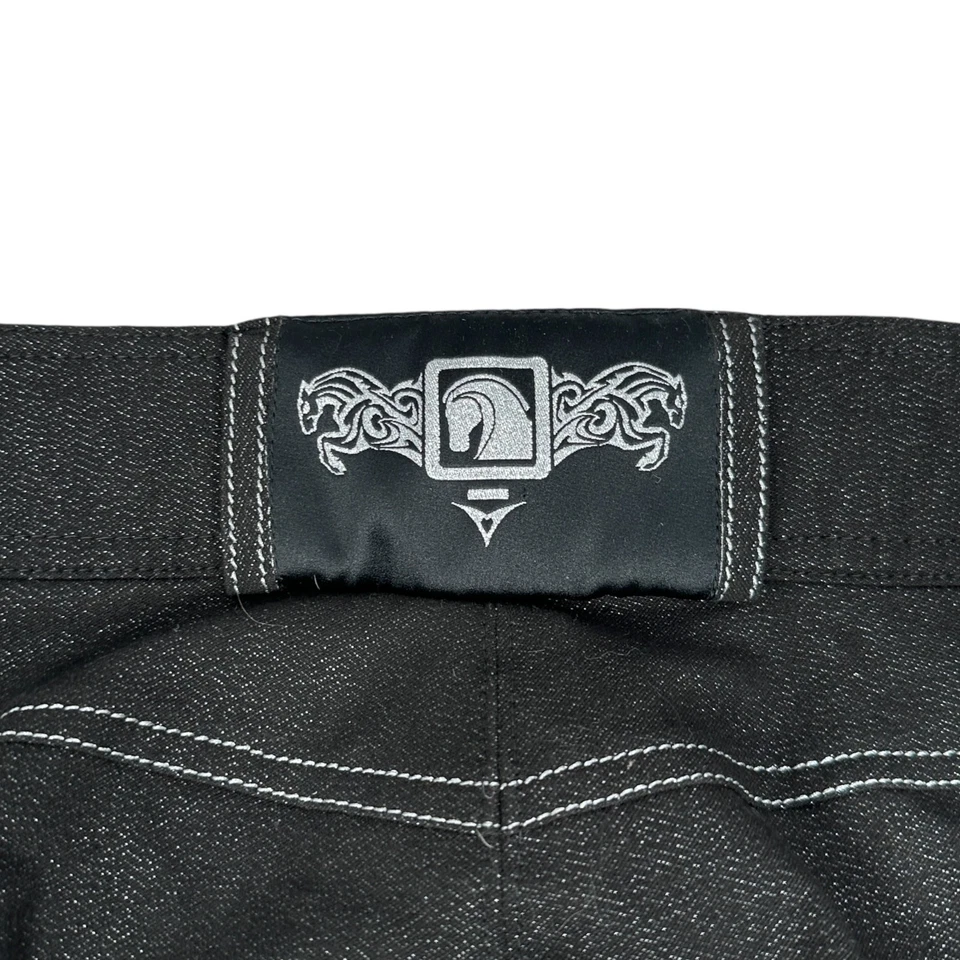 Pantalones cortos de equitación Romfh para mujer 32R negro acento metálico asiento completo Foto 4 de 4