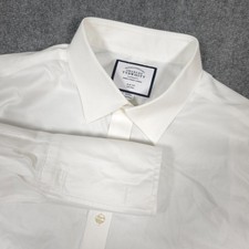 Charles Tyrwhitt Dress Shirt Mens 17-37 Slim Fit Non Iron French Cuff Business