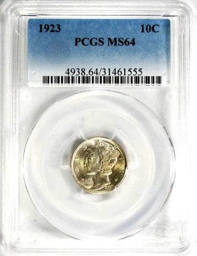 1923 Mercury Dime PCGS MS-64 #GA6-55 "90% Silver"