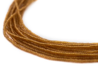 Light Amber Afghan Tribal Seed Beads 10 Strands 2mm Afghanistan Orange Glass