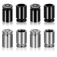 8 Pcs Bullet Valve Stem Caps Aluminum Alloy Tire Valve Stem Caps Dustproof Ti...