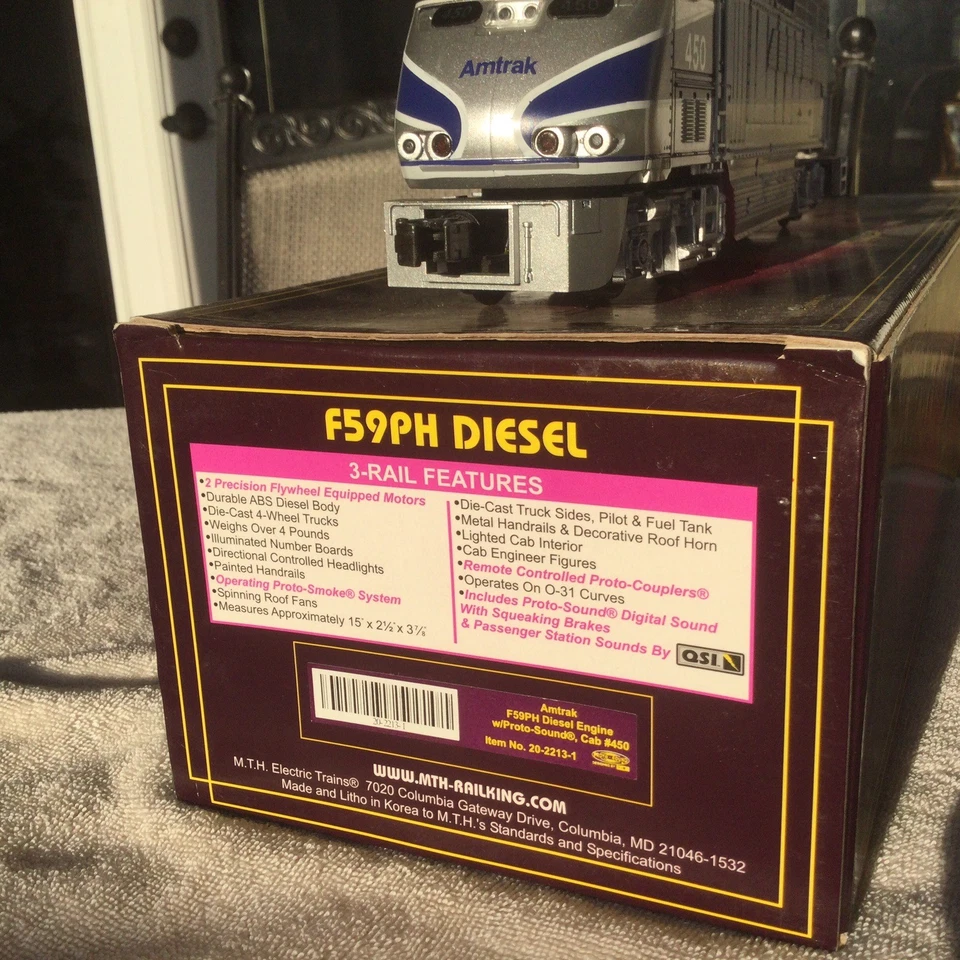 MTH F59PH AMTRAK DIESEL O SCALE LOCOMOTIVE. - Image 4 of 4