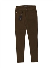 MASSIMO DUTTI Womens Skinny Casual Trousers US 8 Medium W28 L30 Green DL39