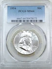 1954 P Franklin Half Dollar PCGS MS64 Frosty White 95% FBL PQ New Holder #Y281H
