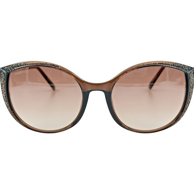 Swarovski SK0168 Womens Plastic Sunglass 45F Shiny Light Brown 55-19 Brown Grad