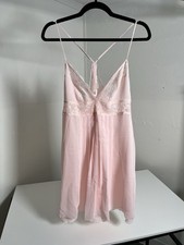 Victoria's Secret Lace Babydoll Slip Size Large Blush Pink Crossback Bridal