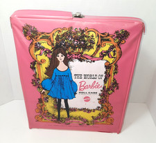 1968 Barbie Doll Case No. 1002, Pink, Missing Handle, Worn