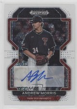 2022 Panini Prizm Draft Picks White Donut Circle 50/50 Andrew Morris Auto 14dq