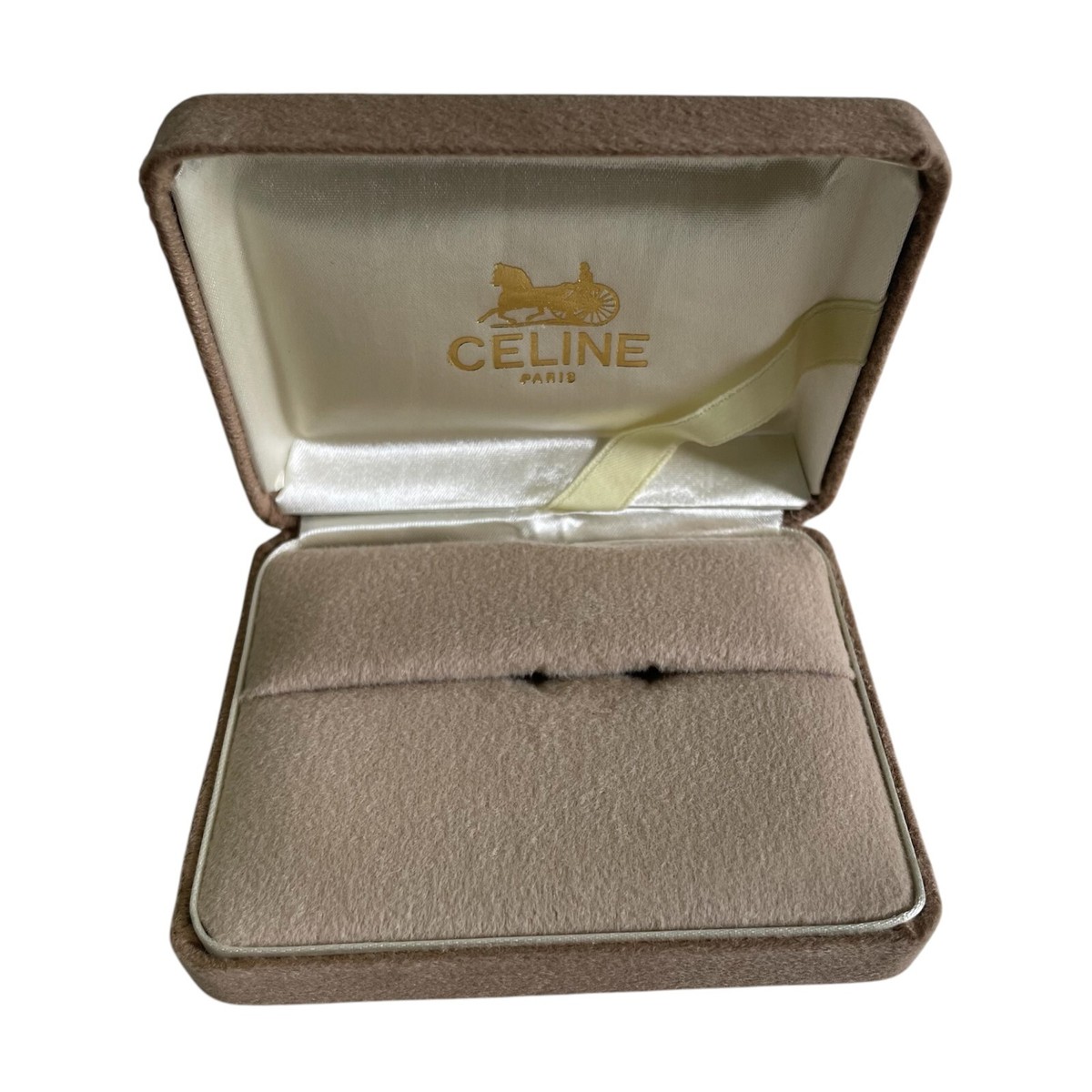 CELINE Jewelry Box Beige Accessory Ring Case Black Pouch CELINE Jewelry Box Beige Accessory Ring Case Black Pouch