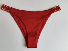 NEW TOPSHOP HIGH HIP Red BIKINI BOTTOM SWIMSUIT SZ 12