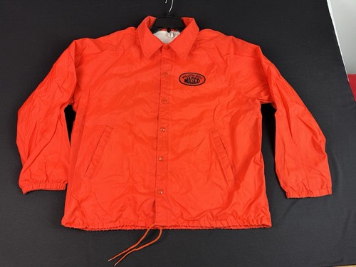 Vtg McAllister Seeds MASCO Jacket Sewn Patch ~ Orange ~ Adult XL ~ USA Harvest - Picture 2 of 8