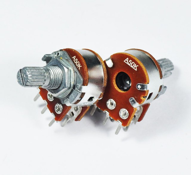 3 pcs Alpha 50KA/ A50K/ 50K Dual Logarithmic/Audio Pot Potentiometer