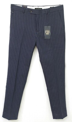 SCOTCH & SODA MOTT Chino Hose Slim Fit Stretch Herren blau gestreift 152132