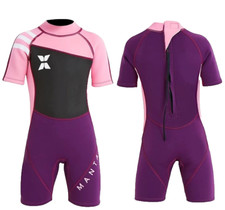 DIVE  SAIL Wetsuit Kids Neoprene UV Protection Shorty Pink Size XL  5-6 yrs 
