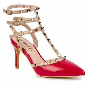 red studded heels