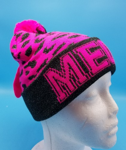 Mütze Handschuh Set rosa schwarz Miau Kätzchen Bündchen Beanie Winter Kind Kleinkind NEU - Bild 4 von 6