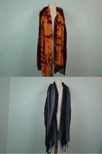 Lot of 2: Women’s 1pcs – Cejon Fringe Scarf Shawl with Sequins 1pcs – No Tags OS