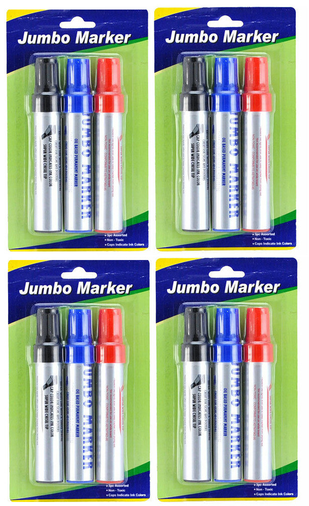 Marker 3Pc Set Jumb Permanent (4-Pack) X Others Cheap Wholes