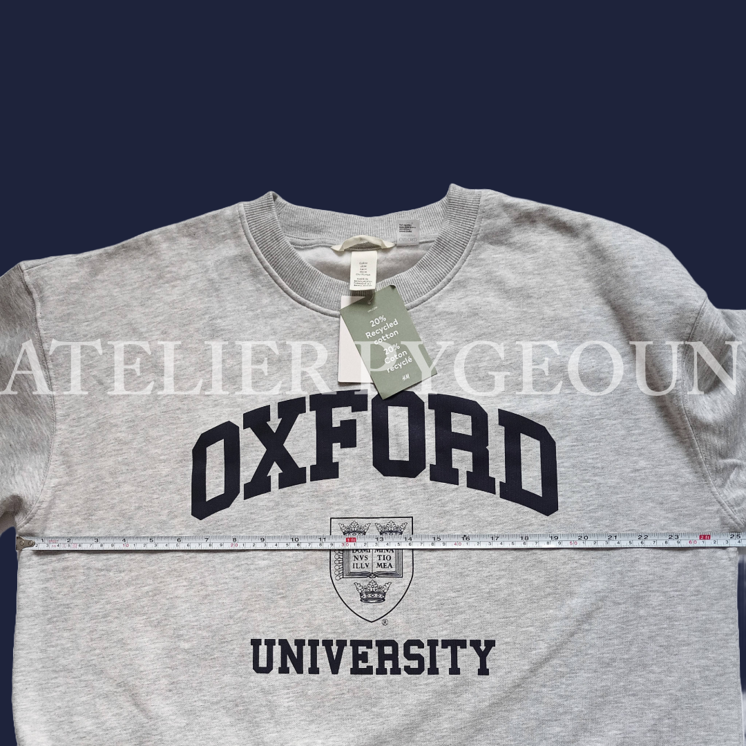 【U LAN】Oxford heavy pile sweatshirt NWT H&M Oversized Oxford University Cotton-blend Sweatshirt
