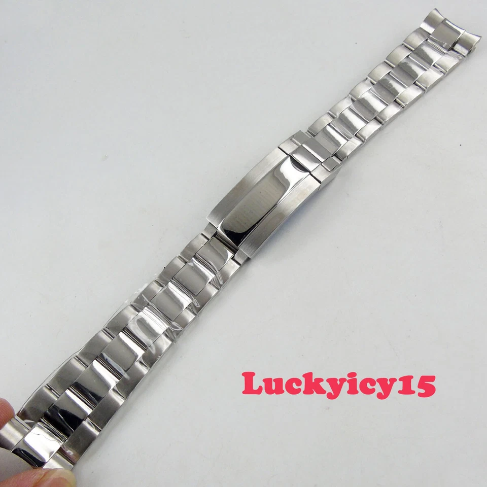 Correa de reloj pulsera Oyster de acero inoxidable estéril plateada de 20 mm para relojes de 40 mm Foto 3 de 4