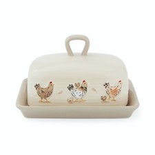Cooksmart Hen House Lane Butter Dish chicken design farm farmyard