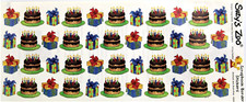 Suzy's Zoo "Birthday Cakes" Scrapbook Border Sticker 90020 1 SHEET
