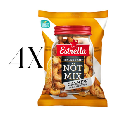 4 Bags of 175g - The Ultimate Snack Upgrade   Honey & Salt Nötmix Honung & Salt