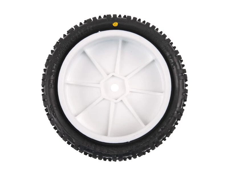 Rueda completa Schumacher 1:10 Fusion Slim (2) amarillo 2WD neumáticos delant... - Imagen 4 de 4