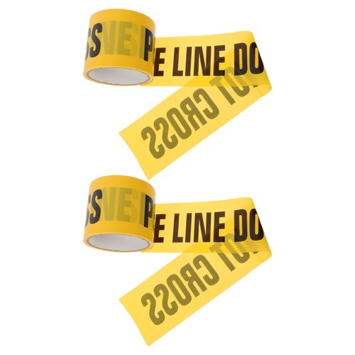 2 Pcs Warning Tape Non-adhesive Caution Police Themed Party Decorations