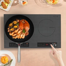 Portable Induction Cooktop Countertop Dual Cooker Burner Stove Hot Plate