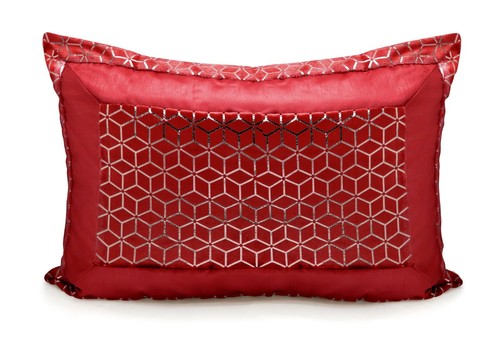 Collar de almohada acolchado con estampado de lámina plateada de terciopelo con brillo acolchado colchado - Imagen 9 de 13