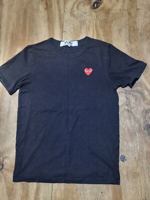 Comme Des Garons Play Black Red Heart Crewneck Tshirt Adult M @H6