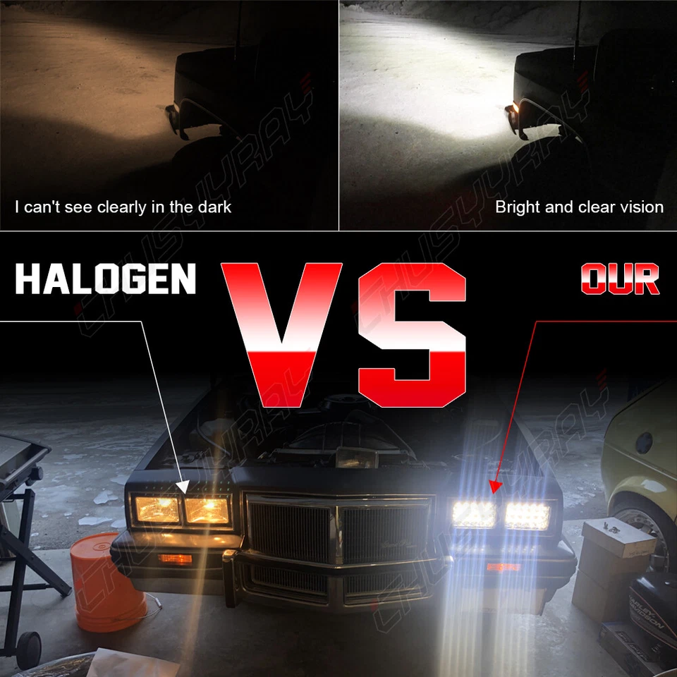 Faros LED de haz alto/bajo cromados de 4x6" para GMC C4500 C5500 Topkick 2003-2009 Foto 2 de 4