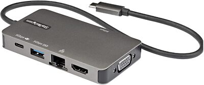 Startech USB-C Multiport Adapter, USB C to 4K HDMI or VGA, USB Type-C Mini Dock,