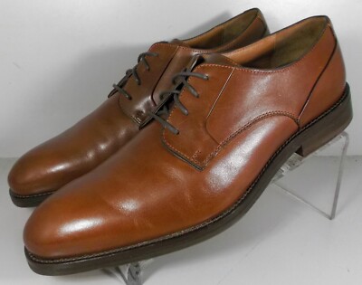 593752 PF50 EDGERTON PLAIN TOE MEN'S SHOES 11 M TAN LEATHER JOHNSTON  MURPHY