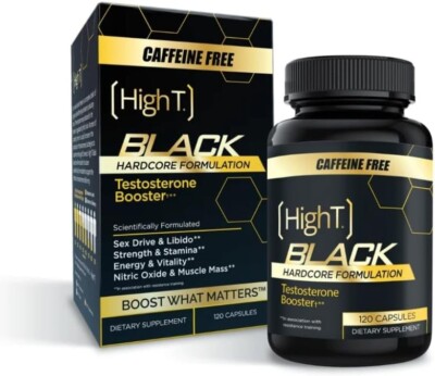 HighT High T Black Caffeine Free Hardcore Formula Nitric Oxide 120 Capsules NEW