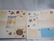 Two Pre-Made Scrapbook Pages 12x12 BEACH