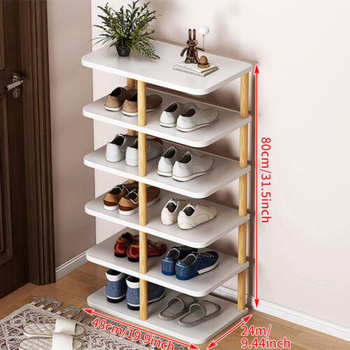 6/8 Tier Vertical Shoe Rack Tall Shoe Tower Storage Shelf Organizer Shoe Tower - Picture 4 of 18