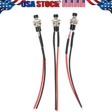 3 Pack Mini Push Button Pre-Wired Momentary N/O OFF-ON Switch Plug 12V 5AMP SPST