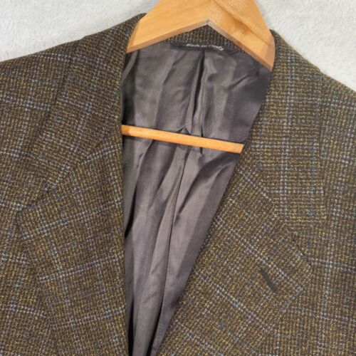 Canali Loro Piana Blazer Jacket Men 48S Brown Windowpane Check Altered 3-Button