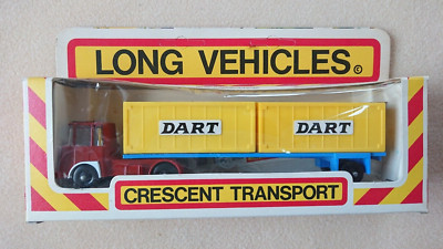 Vintage Crescent Models 1350 Articulated Truck with 2 Dart Container Load Boxed