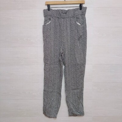 Thread & Supply Women's Black Pebble Print High Waisted Lyocell Causal Pants